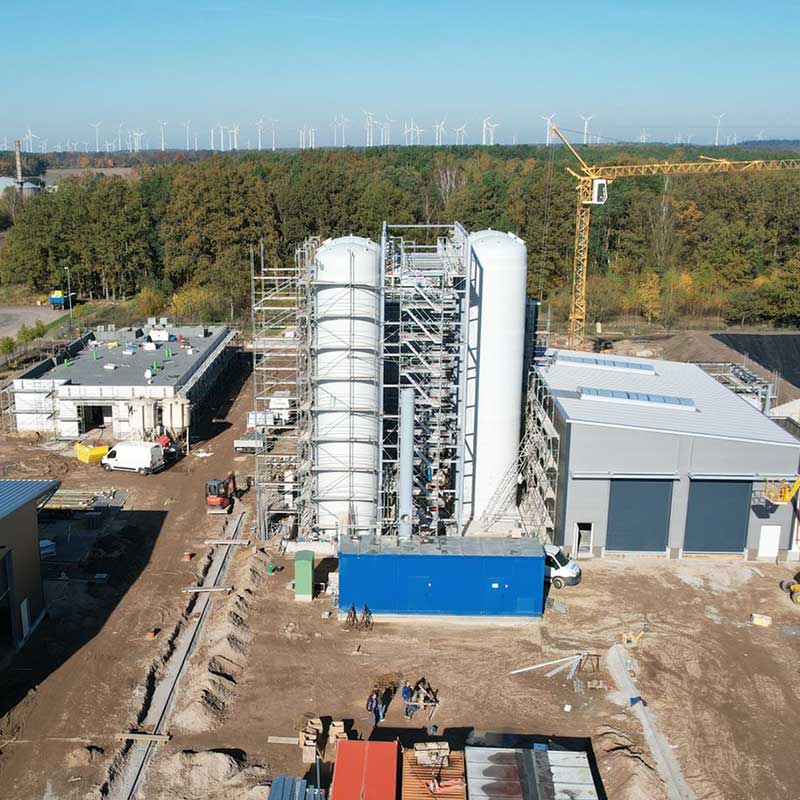 Gerüst an der Silo-Anlage des Düngemittelwerks Perleberg, SCHWAN Gerüstbau 2021