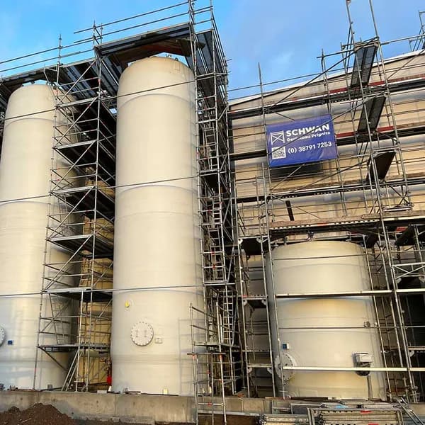 Industriegerüst am Prignitzer Düngemittelwerk Perleberg, SCHWAN Gerüstbau 2021